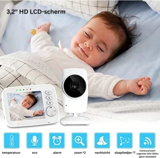 MKSS® Babyfoon met Camera Full HD Wit/Zwart