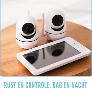 Momini DreamWatcher Draadloze Babyfoon 2 Camera's 7" LCD Wit