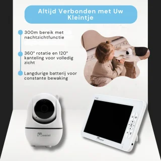 Momini DreamWatcher Draadloze Babyfoon 2 Camera's 7" LCD Wit