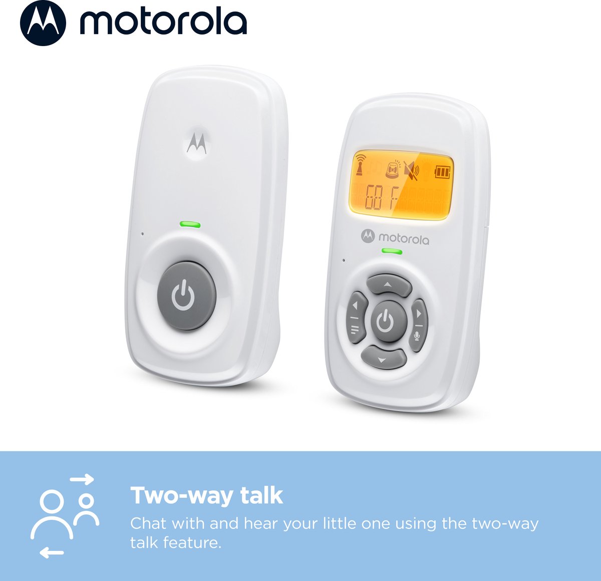 Wat vinden we goed aan de Motorola Nursery AM24 Babyfoon Wit
