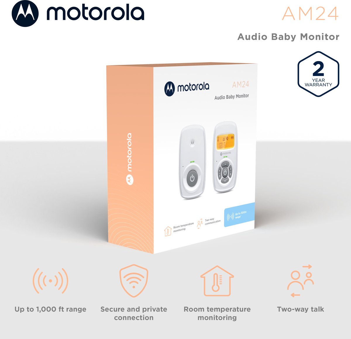 Motorola Nursery AM24 Babyfoon Wit