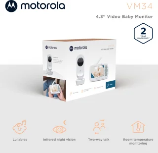 Motorola VM34 Babyfoon met Camera en 4.3-Inch Kleurendisplay
