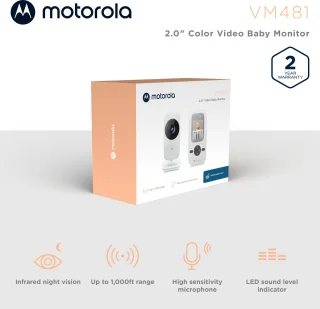 Motorola VM481 Babyfoon met Video en 2-Inch Kleurendisplay Wit