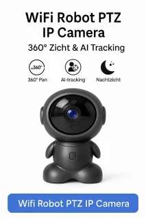 Narvie Robot Camera 1080P HD Zwart inclusief 32GB Micro SD