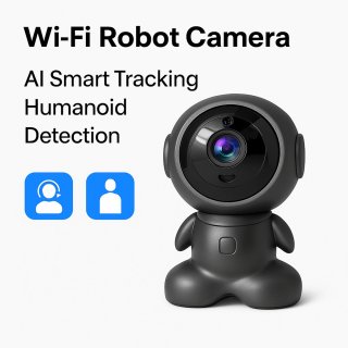Narvie Robot Camera 1080P HD Zwart inclusief 32GB Micro SD