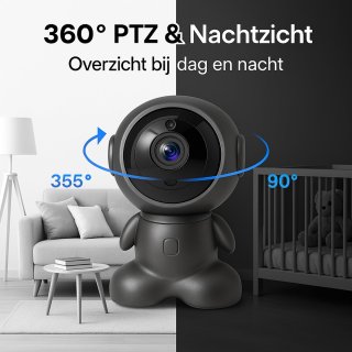 Narvie Robot Camera 1080P HD Zwart inclusief 32GB Micro SD
