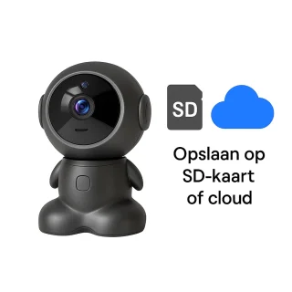 Narvie Robot Camera 1080P HD Zwart inclusief 32GB Micro SD