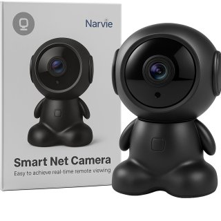 Narvie Robot Camera 1080P HD Zwart inclusief 32GB Micro SD