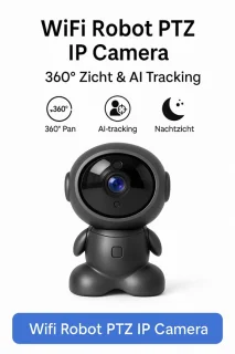 Narvie Robot Camera 1080P HD Zwart inclusief 32GB Micro SD