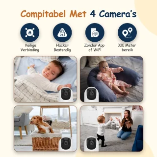 Nexino Babyfoon met 2 Camera's en Temperatuursensor
