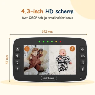 Nexino Babyfoon met 2 Camera's en Temperatuursensor