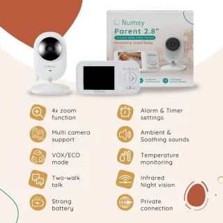 Numsy Babyfoon met Camera - Uitbreidbare Baby Monitor