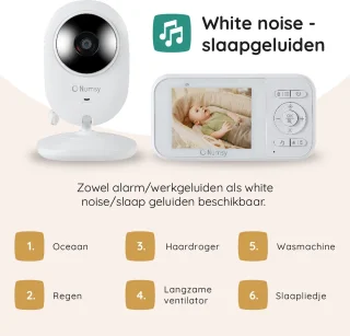 Numsy Babyfoon met Camera - Uitbreidbare Baby Monitor