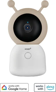 omajin Baby Camera 2K HD Pan & Tilt Wit inclusief 64GB MicroSD