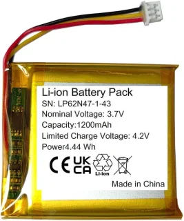 Oplaadbare Li-Po vervangingsbatterij 1200mAh zwart