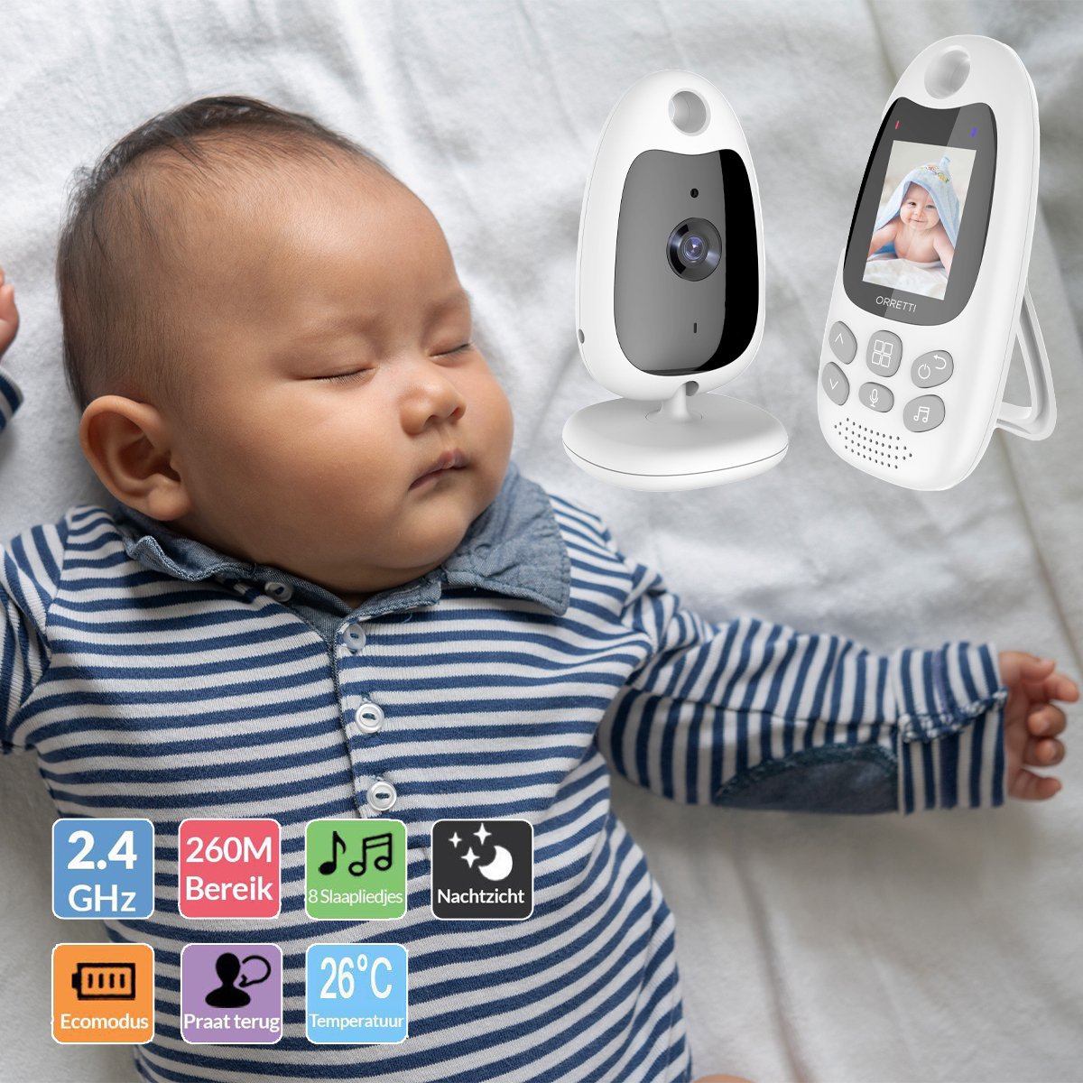 Orretti Babyfoon met Camera 2.0 inch