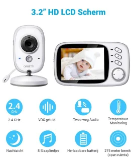 Orretti V8 Babyfoon met camera