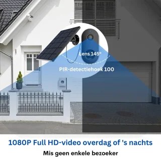 Outdoor Camera Solar Draadloze Beveiligingscamera Wit