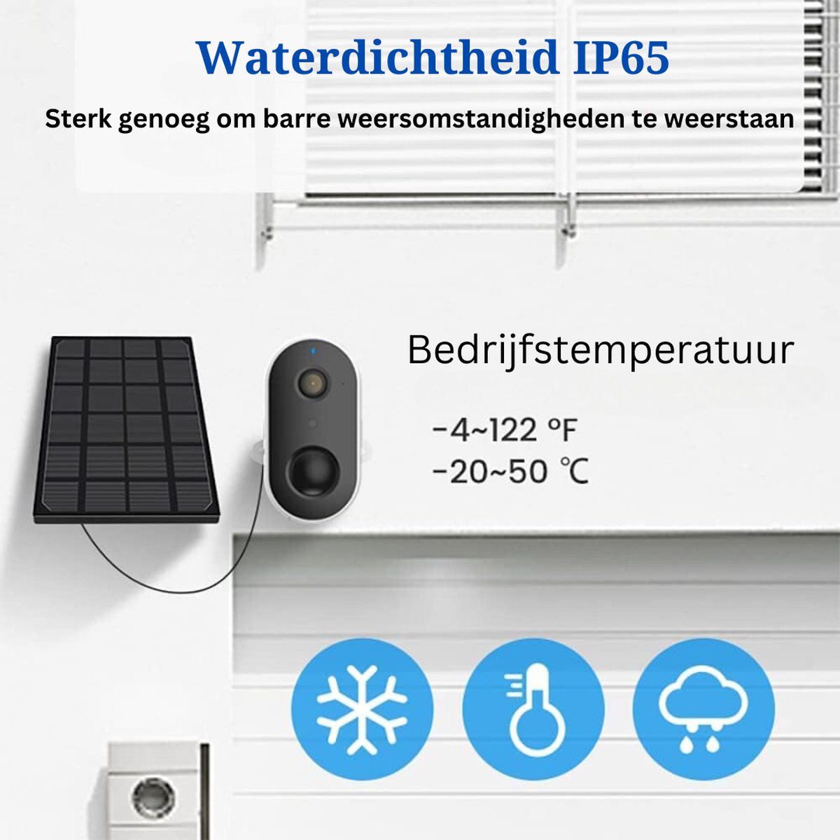 Outdoor Camera Solar Draadloze Beveiligingscamera Wit