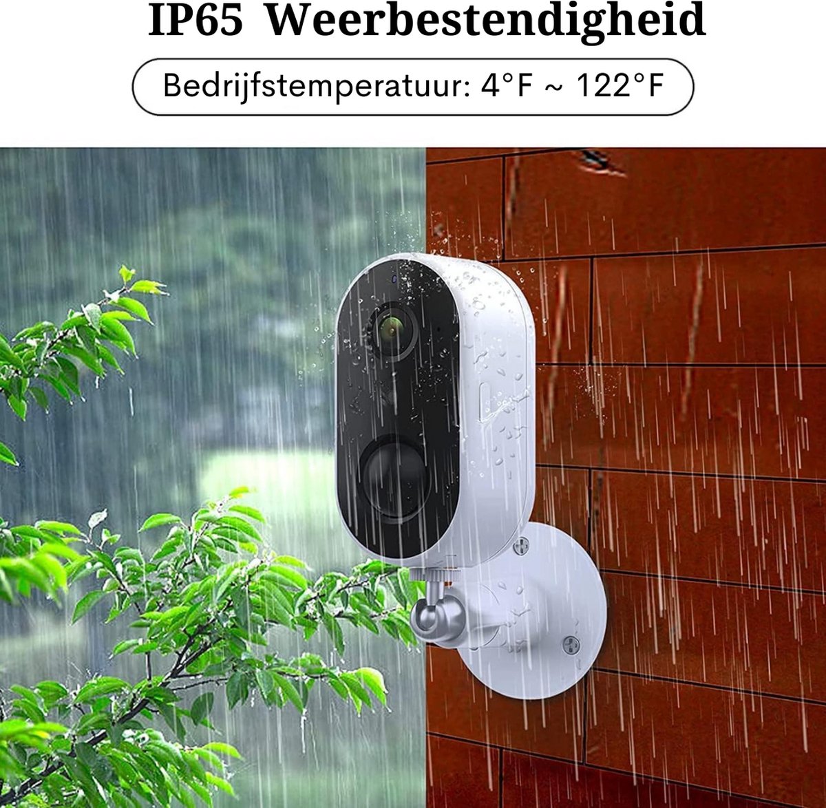 Outdoor Wireless Camera IP65 Waterproof Battery Powered