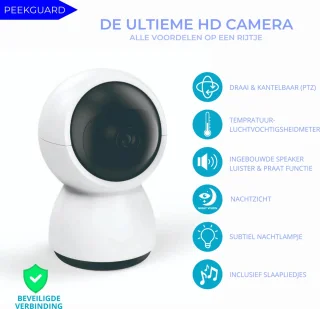 PEEKGUARD© Babyfoon Full HD WiFi Monitor