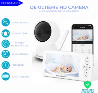PEEKGUARD© Babyfoon Full HD WiFi Monitor