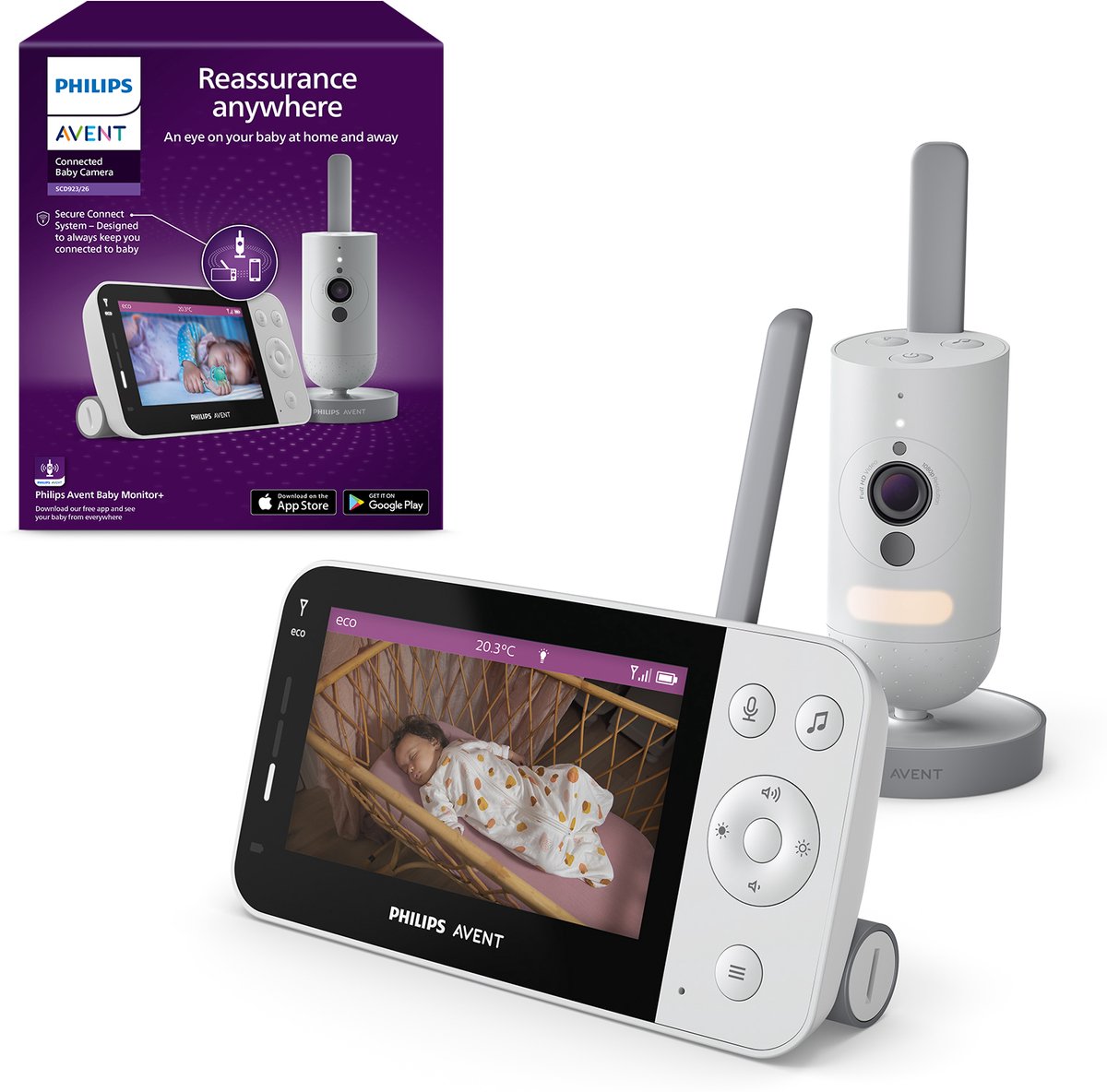 Philips Avent Babyfoon SCD921/26 Lichtgrijs