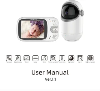 Premium Baby Monitor met Camera en 3.2 Inch LCD - Babyfoon