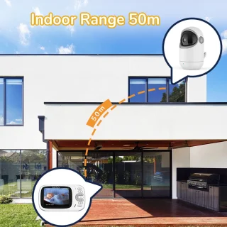 Premium Baby Monitor met Camera en 3.2 Inch LCD - Babyfoon