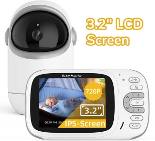 Premium Baby Monitor met Camera en 3.2 Inch LCD - Babyfoon