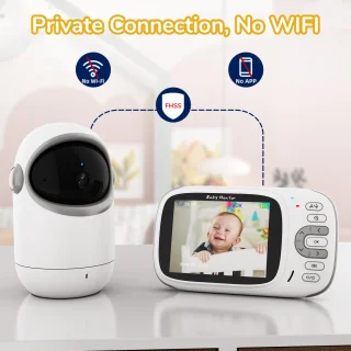 Premium Baby Monitor met Camera en 3.2 Inch LCD - Babyfoon