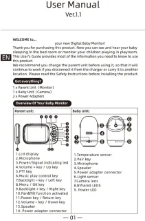 Premium Baby Monitor met Camera en 3.2 Inch LCD - Babyfoon