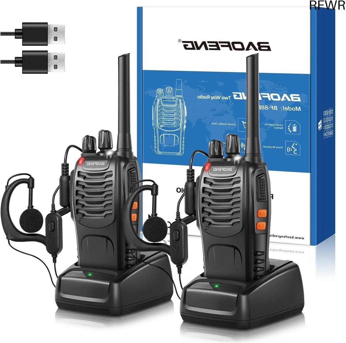 RFWR® Oplaadbare Walkie Talkies Lange Afstand