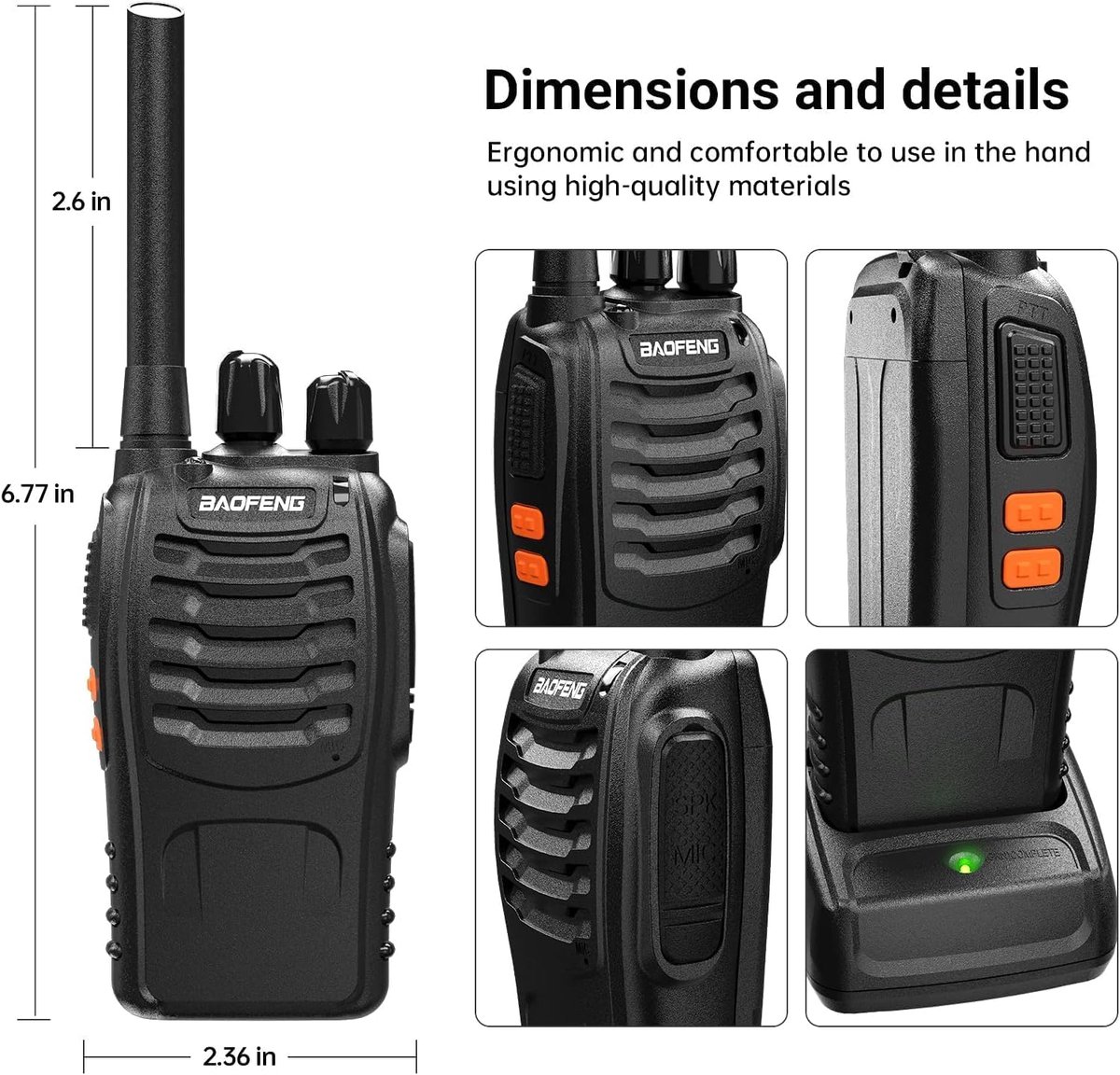 RFWR® Oplaadbare Walkie Talkies Lange Afstand