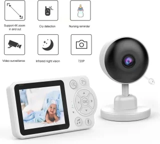 Rustive Babyfoon met 2,8 Inch LCD-scherm en Beveiligingscamera