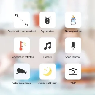 Rustive Babyfoon met 2,8 Inch LCD-scherm en Beveiligingscamera