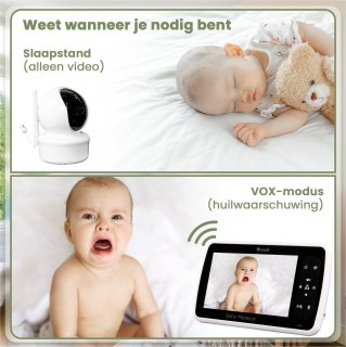 Saaf Babyfoon met Camera en 5" Monitor Wit