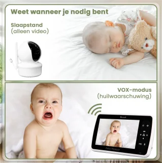 Saaf Babyfoon met Camera en 5" Monitor Wit