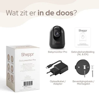 Sheppr® Babyfoon Camera 2K Ultra HD Zwart