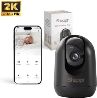Sheppr® Babyfoon Camera 2K Ultra HD Zwart