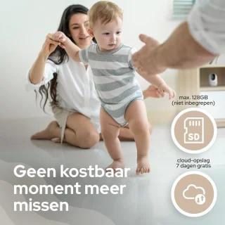 Sheppr® Babyfoon Camera 2K Ultra HD Zwart