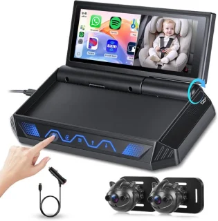 ShopVlot babyautocamera met 6,86 inch monitor en 2 camera's