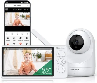 ShopVlot babyfoon 2K/3MP - 5,5 inch scherm - wifi en nachtzicht