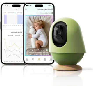 Slimme babyfoon met HD-cameramonitor - groen wit