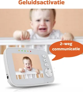 Slimme Draadloze Babymonitor 3,2 inch HD met 4 Camera's