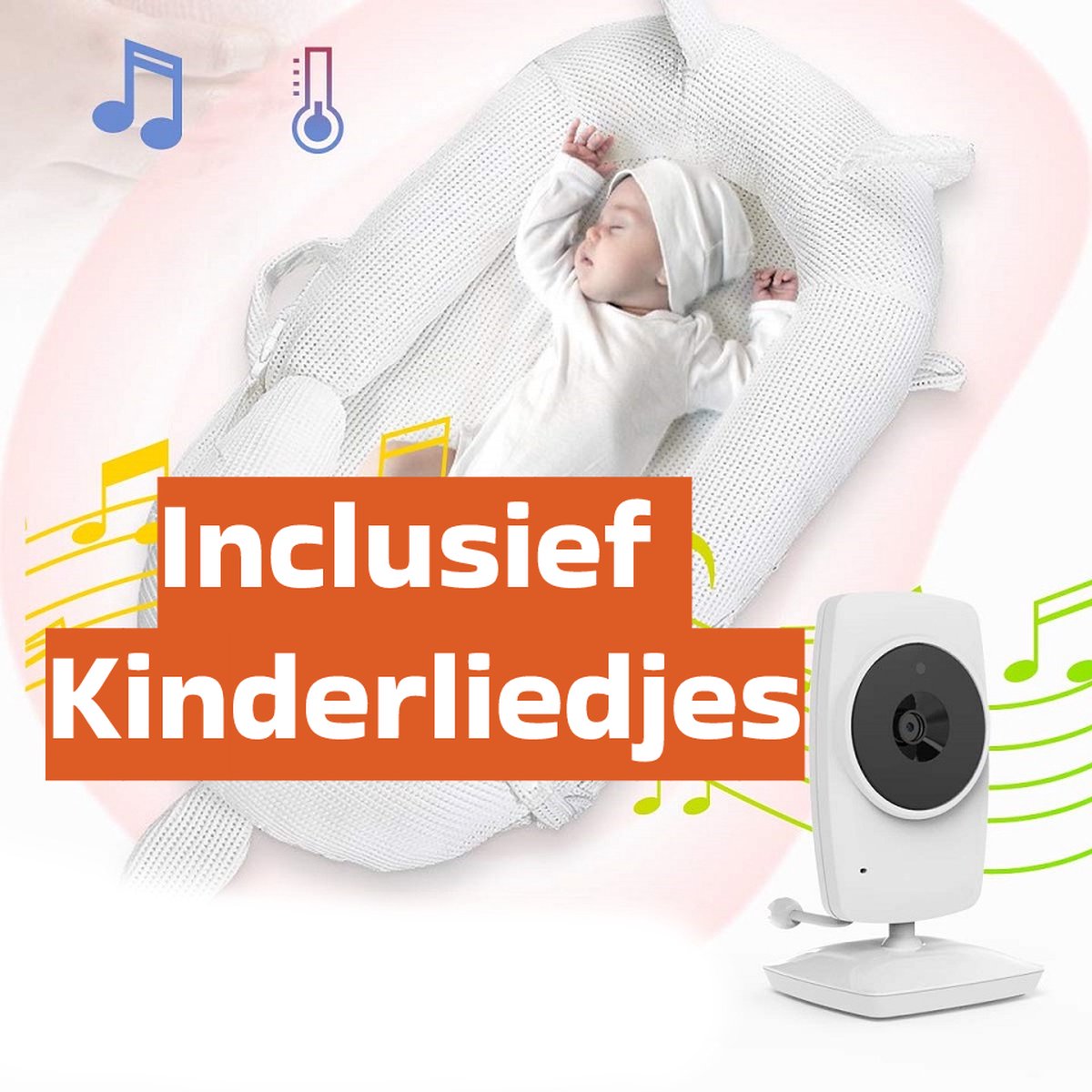 Slimme Draadloze Babymonitor 3,2 inch HD met 4 Camera's