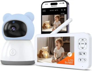 SnelShoppen - 2K babyfoon camera 5 inch met app