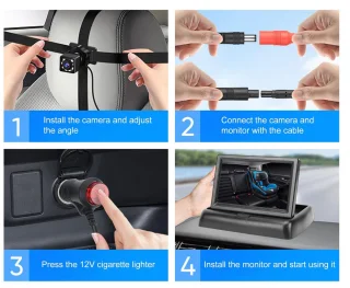 SnelShoppen Autocamera voor baby's 4,3 inch monitor met nachtzicht