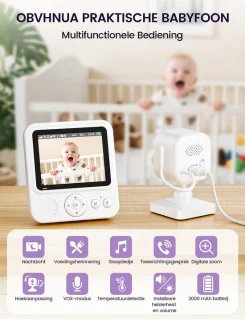 SnelShoppen babyfoon camera 2,8 inch 720p hd