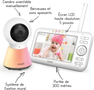 SnelShoppen babyfoon video color night light 5 inch